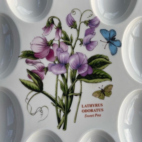 Portmeirion Botanic Garden 12 Inch Egg Shaped Devilled Egg Server Platter - Picture 6 of 12